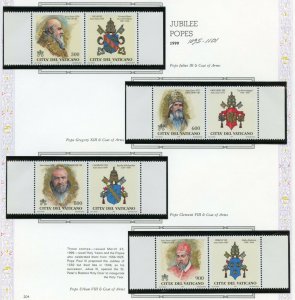 VATICAN CITY 2000  COMPLETE YEAR SET STAMPS MINT NH ON WHITE ACE ALBUM PAGES