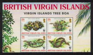 BVI WWF Virgin Islands Boa 4v Block of 4 2005 MNH SC#1051-1054