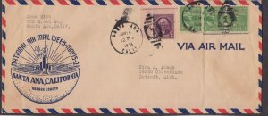 1938 National Air Mail Week NAMW Santa Ana CA California with cachet