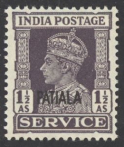India Patiala Sc# O69 MH 1945 1 1/2a overprint King George VI Official