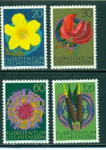 Liechtenstein #500-503  Mint  VF NH  Scott $2.00  Flowers