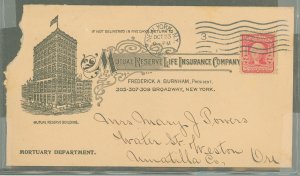 US 319 1906 cover, backstamp