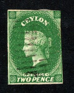 Ceylon #4, F/VF, Used, Wmk. 6, CV $65.00 ....  1290003