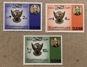 Sudan 1972 President Gaafar al-Nimeiry Election, MNH. Scott 248-250, CV $2.85