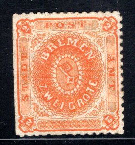 Bremen 11a, Unused, red orange shade,  VF.   Cat $450.00   ...  0780020