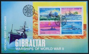 Gibraltar 732 on FDC - WWII Warships