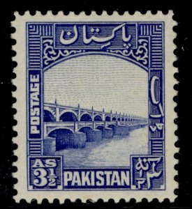 PAKISTAN GVI SG32, 3½a bright blue, LH MINT.