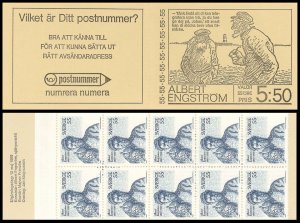 Sweden 820a MNH complete stamp booklet Albert Engstrom with owl