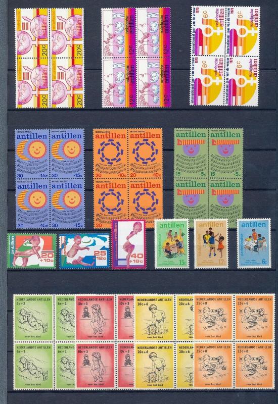 Netherlands Antillen Children Birds Blocks MNH (Appx 80 Stamps) DD610