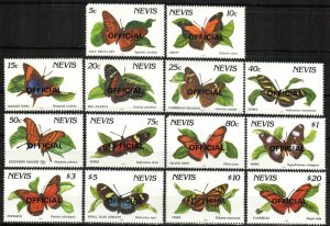 Nevis Stamp O41-O54  - Butterflies overprinted official