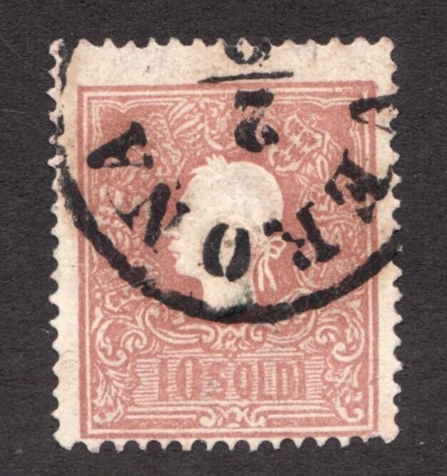 1860 Austria Lombardy-Venetia Sc# 11 - 10 Soldi, light brown. Used stamp Cv$21