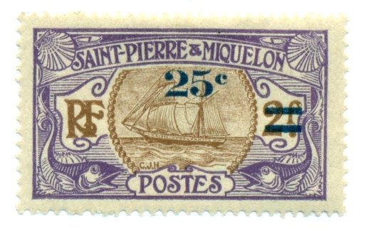 St. Pierre & Miquelon 1924 #122 MH SCV (2022)=$0.80