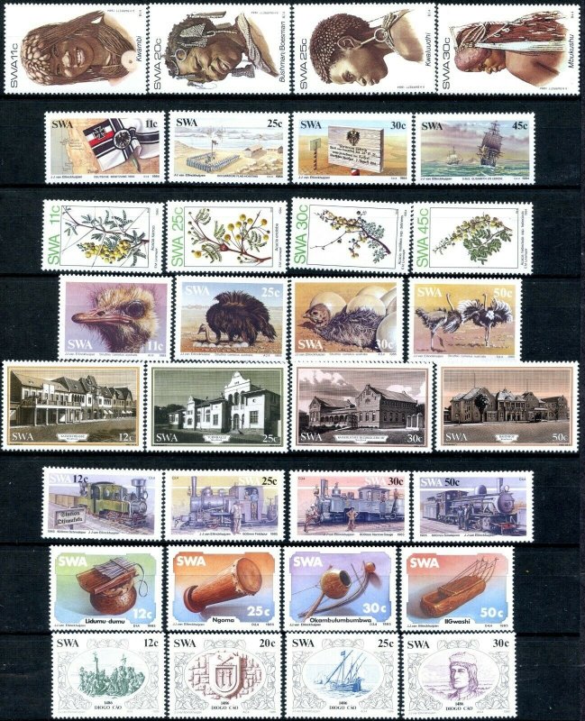 SOUTH WEST AFRICA Sc#471/613 1981-1989 Years Near Complete OG Mint NH