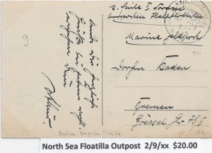 German Marine Schiffspost: North Sea Flotilla Outpost 2/9/19xx (M6473)