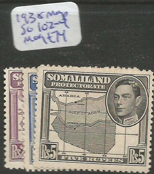 Somaliland Protectorate 1938 Map SG 102-4 MOG (2chc)