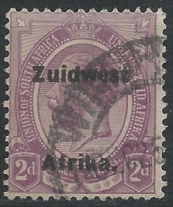 South West Africa 1924 - 2d un-hyphenated Afrikaans overprint - SG31 used