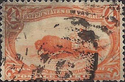 # 287 ORANGE USED FAULT INDIAN HUNTING BUFFALO