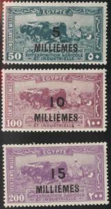 EGYPT Scott 115-117 MH* surcharged set 1926