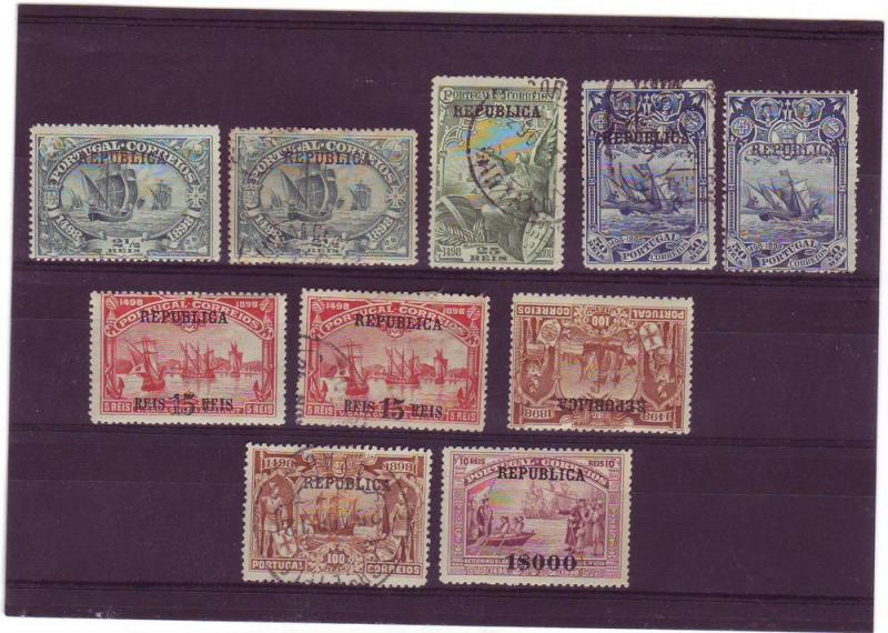 PORTUGAL   SC# 185-192 MH , USED  SCV=$79