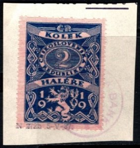 1919 Czechoslovakia Republic Revenue 80 Haleru Cigarette Paper Tax Used On Piece