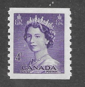 Canada # 333   QE II   4c COIL    1953    (1) Mint NH