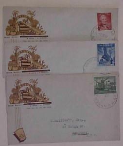 AUSTRALIA FDC NEWCASTLE 1947 SET on 3 DIFF. COVERS 