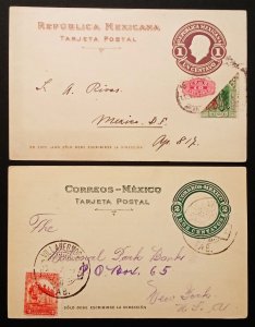 Mexico Stationary cover 1916 1925 Postal Card 1c Rep Mexicana 2c Correos-Mexico