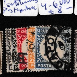 Malaya Straits Postage Due SG D1-2, 4-6 VFU (4ggw)