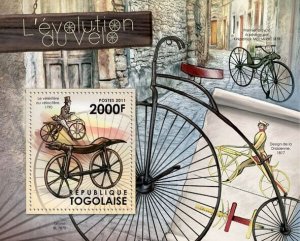 Togo 2011 MNH - The Evolution of Bicycles (1790). YT 569, Mi 4344/Bl.682