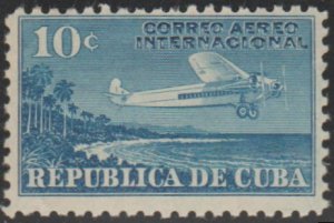 1931 Cuba Stamps Sc C5 Airplane and Coast Foreign Postage 10c  NEW