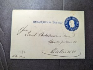 1902 Republic of Argentina Folded Memorandum Cover to Berlin W30 Germany