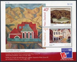 New Zealand 1600a sheet,MNH. Paintings by Doris Lusk.World PhilEXPO,France-1999.