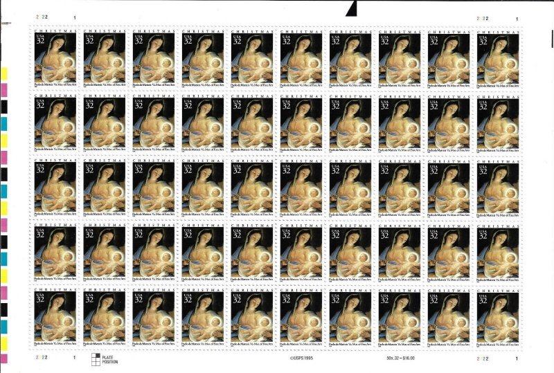 US 3107 -  Sheet of 50 - 32¢ Madonna and Child. MNH FREE SHIPPING!