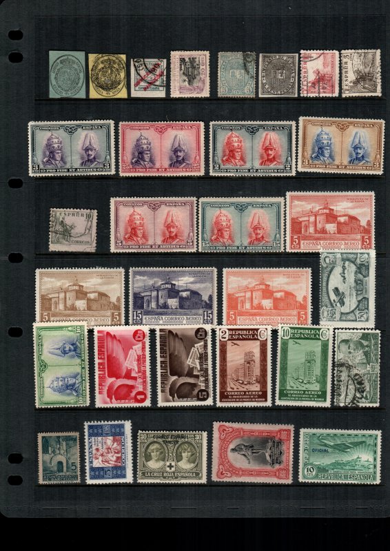 Spain  30  diff  used and mint   lot collection