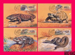 KYRGYZSTAN 2019 Fauna Reptile Amphibian Varanus Turtle Frog Snake Maxicards Card