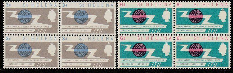 ST HELENA 1965 ITU set blocks of 4 MNH.....................................65939