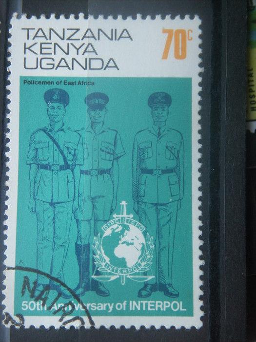KENYA, UGANDA, TANZANIA, 1973, used 70c, INTERPOL. Scott 272
