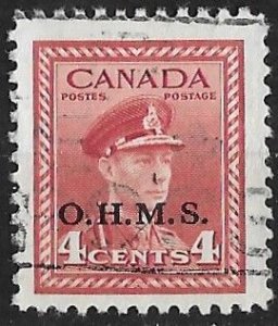 Canada # O4  George VI Official  O.H.M.S 4c overprint (1) VF Used