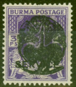 Burma 1942 Jap Occu 3p Vrt Violet SGJ7 V.F MNH