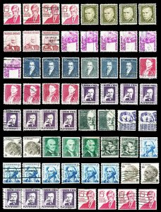 Scott 1288-1305E 1c-$5.00 Regular Issues 64 total Used F-VF