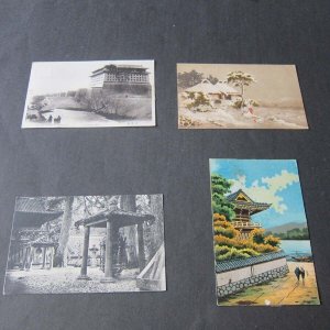 Japan 4 old post cards mint