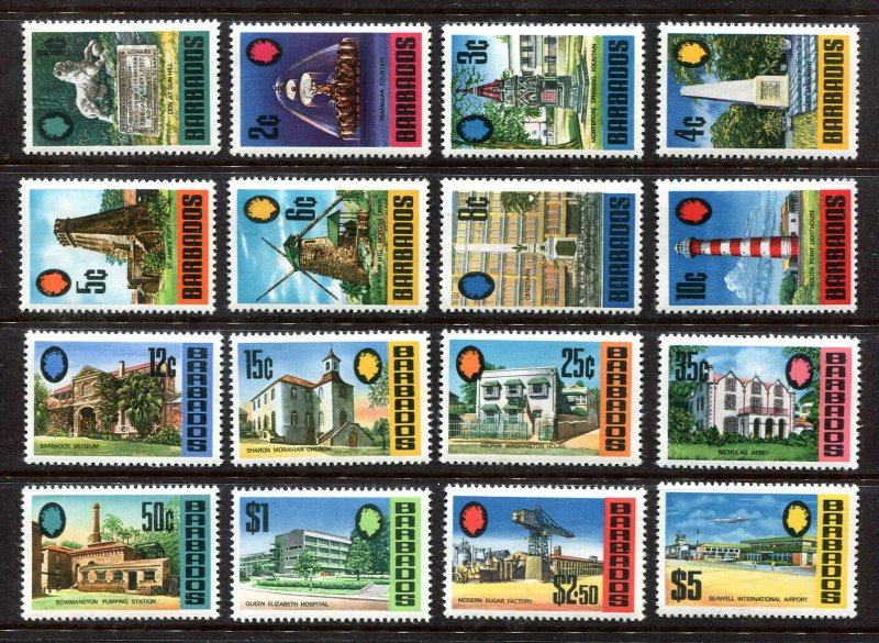 x354 - BARBADOS 1970 - British Commonwealth - Sc# 328-343 Mint MNH Set