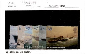 Great Britain, Postage Stamp, #2202-2207 Mint NH, 2004 Ocean Liners Ship (AB)