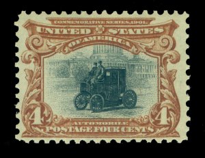 US 1901 Pan-American Exposition - AUTOMOBILE  4c brown  Scott 296 mint MNH VF