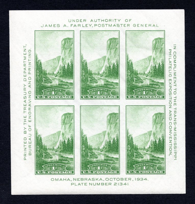 US 1934 Trans-Mississippi Expo Sheet #751 MNH CV $15