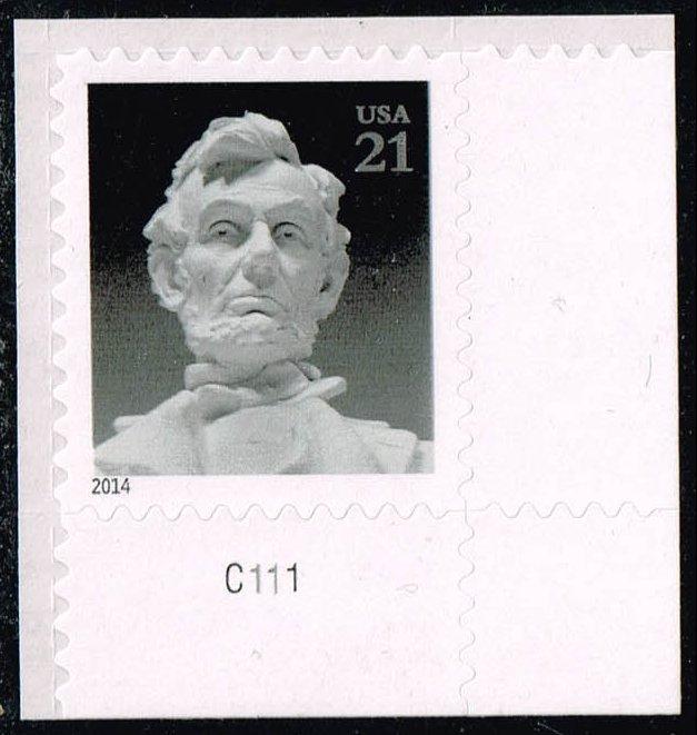 US #4860 Abraham Lincoln; MNH Plate No. Single (0.45)