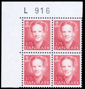 Denmark 1990-98 Scott #891 Corner Margin Block Mint Never Hinged