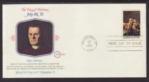 US Declaration Independence 1976 Fleetwood U/A FDC BIN