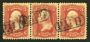 U.S. #65 USED STRIP OF 3