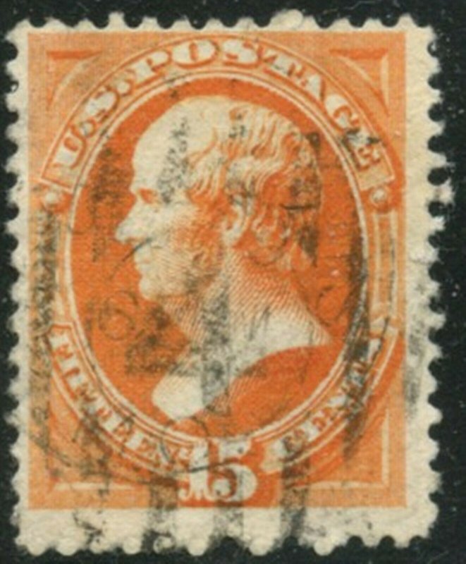 US Sc#189 1879 15c Red Orange ABN Soft Porous Paper Fine Centered Used